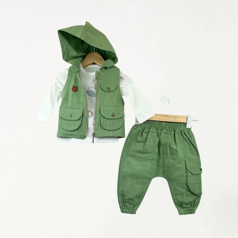 FOR MY BABY Baby Fou Safari Linen Vest