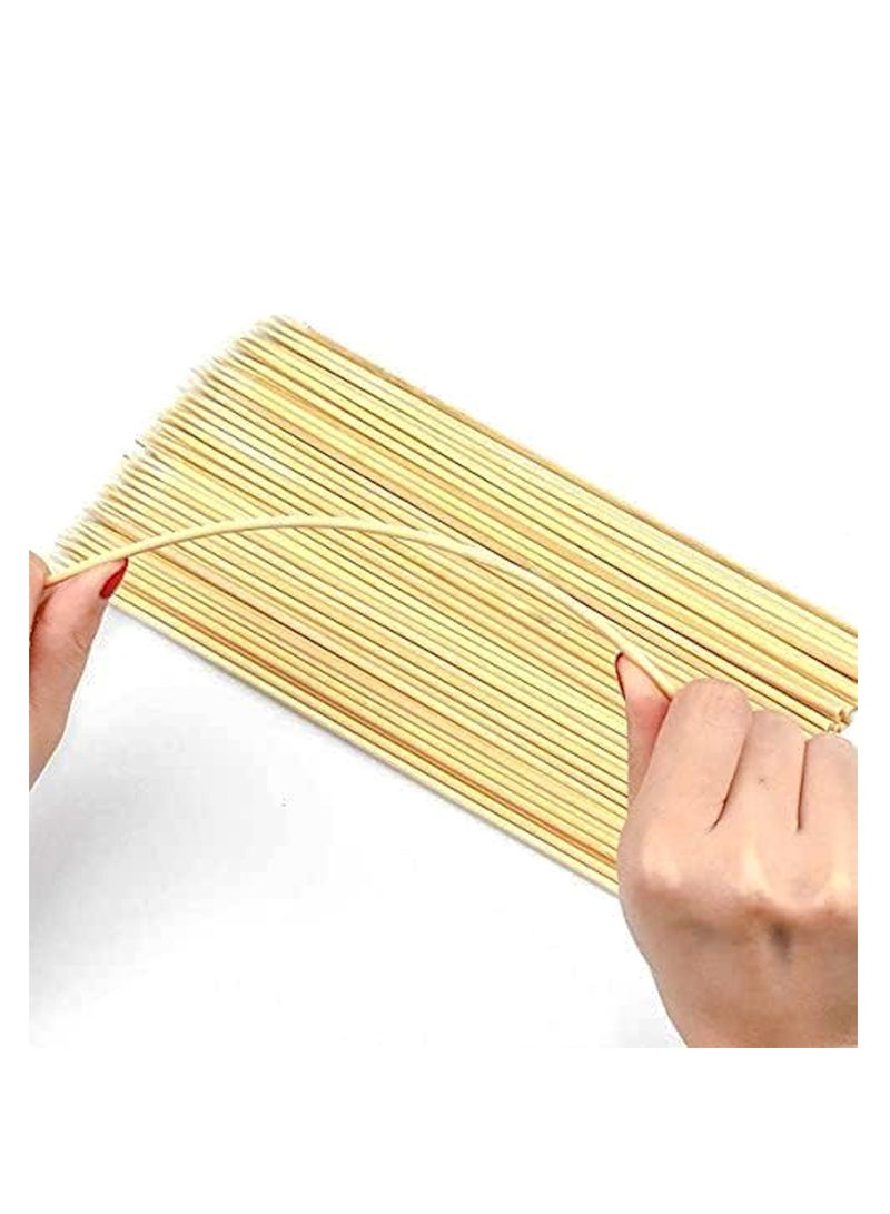 Natural Bamboo Skewers， Wooden Skewers,Skewer Sticks,kebab Sticks,Short Skewers,Wooden Kebab Skewers -Skewers for Fruit Kabobs,Appetizer, Chocolate Fountain, Cocktail More Food, (10-Inch(100pcs))  - Image 3