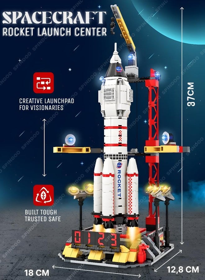 Spindoo 564 PCS Space Rocket Launch Control Center Building Kit with Mars Rover, Satellite & Astronaut – STEM Educational Construction Toy for Kids Ages 6-12 | Rocket Ship Building Block - Image 4