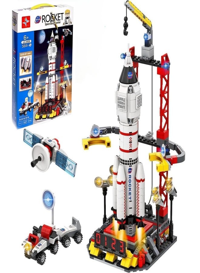 Spindoo 564 PCS Space Rocket Launch Control Center Building Kit with Mars Rover, Satellite & Astronaut – STEM Educational Construction Toy for Kids Ages 6-12 | Rocket Ship Building Block - Image 1
