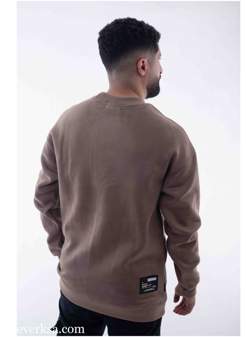Everest Men's Brown Suede Sweater  - Image 2