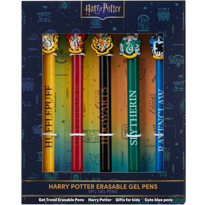 Get Trend Harry Potter 5pcs Erasable Gel Ink Pens Cute Writing Pens for Kids Fun Stationery Set Kawaii Journaling Supplies Gift Set Cool Pen Gifts for Kids (Harry Potter) - Image 1