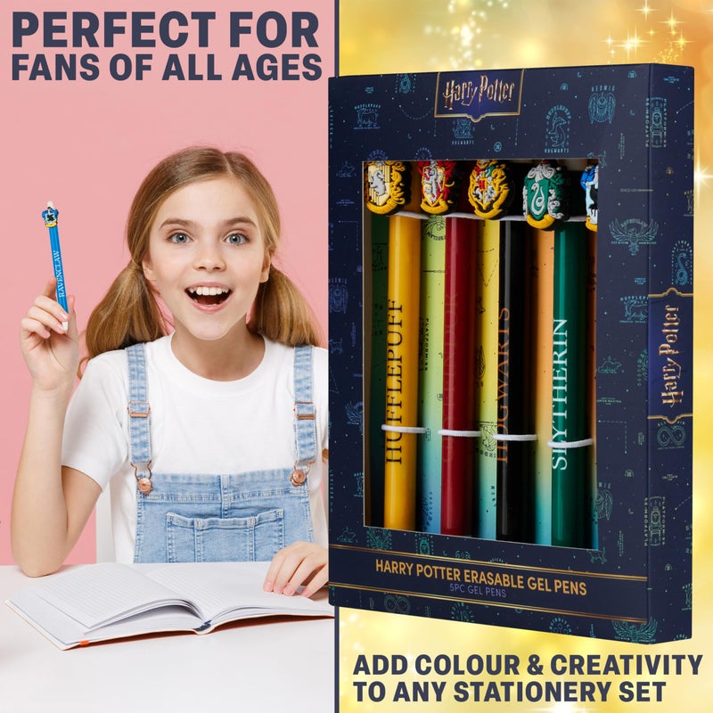 Get Trend Harry Potter 5pcs Erasable Gel Ink Pens Cute Writing Pens for Kids Fun Stationery Set Kawaii Journaling Supplies Gift Set Cool Pen Gifts for Kids (Harry Potter) - Image 5