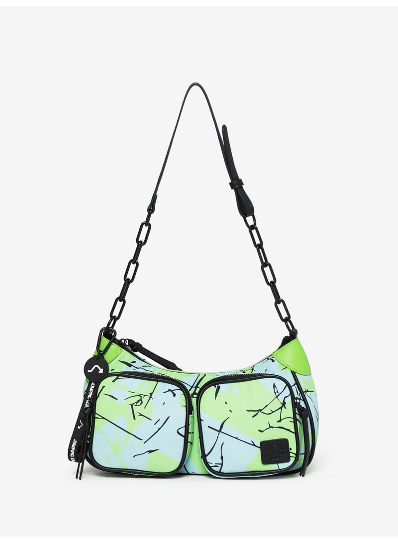 Jumping Cliff Women's Ink Rise Sling Bag - Stylish Recycled Nylon Crossbody Purse with Chain Strap, Lightweight & Water-Resistant, Portable Multi-Pocket Shoulder Bag (30 x 13 x 18 cm, 2.47L)  - Image 1