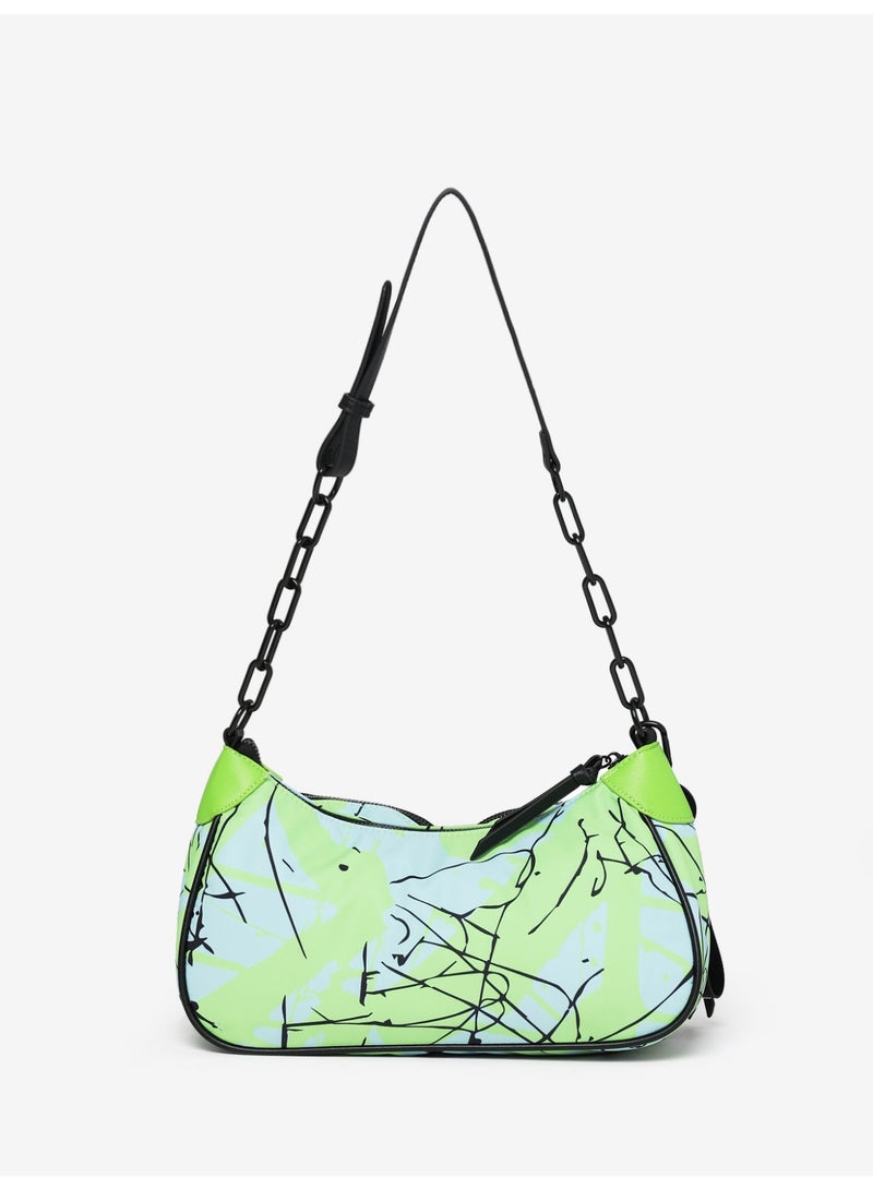 Jumping Cliff Women's Ink Rise Sling Bag - Stylish Recycled Nylon Crossbody Purse with Chain Strap, Lightweight & Water-Resistant, Portable Multi-Pocket Shoulder Bag (30 x 13 x 18 cm, 2.47L)  - Image 2