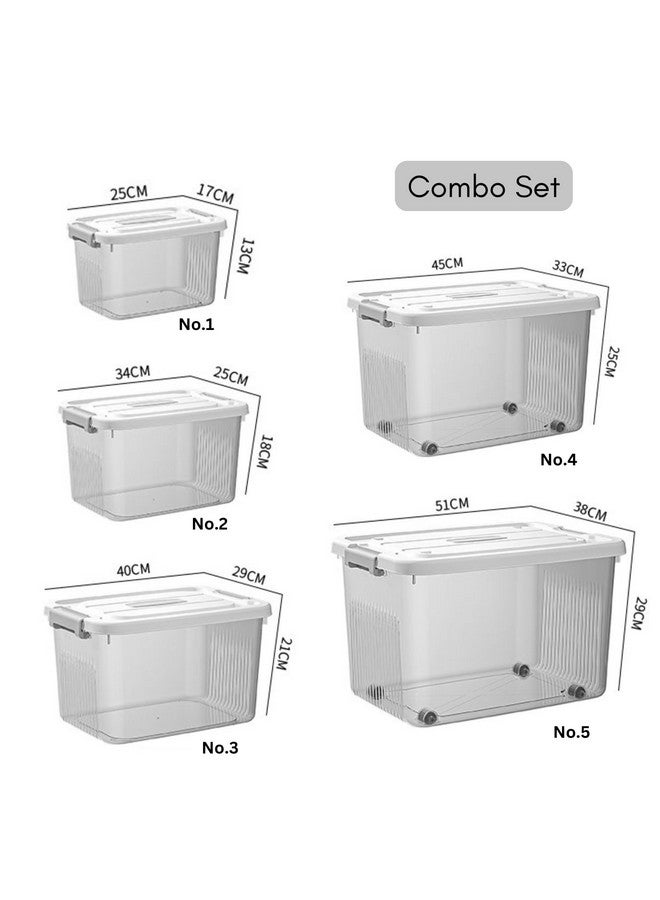 HoopVool Clear Storage Container Box, Stackable Storage Bin with Lid, Plastic Container with Heavy Duty Latches to Organize, White Lid. (Combo Set, Combo Set) - Image 2