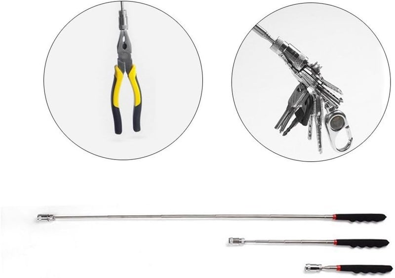 Ailenyun Telescopic Inspection Mirror, Round Mirror (Diameter 5mm / 1.96in). Telescopic Magnetic Pickup with LED Lights. Directional Magnetic Pickup with LED Light. 3-in-1 Tool Set. - Image 3