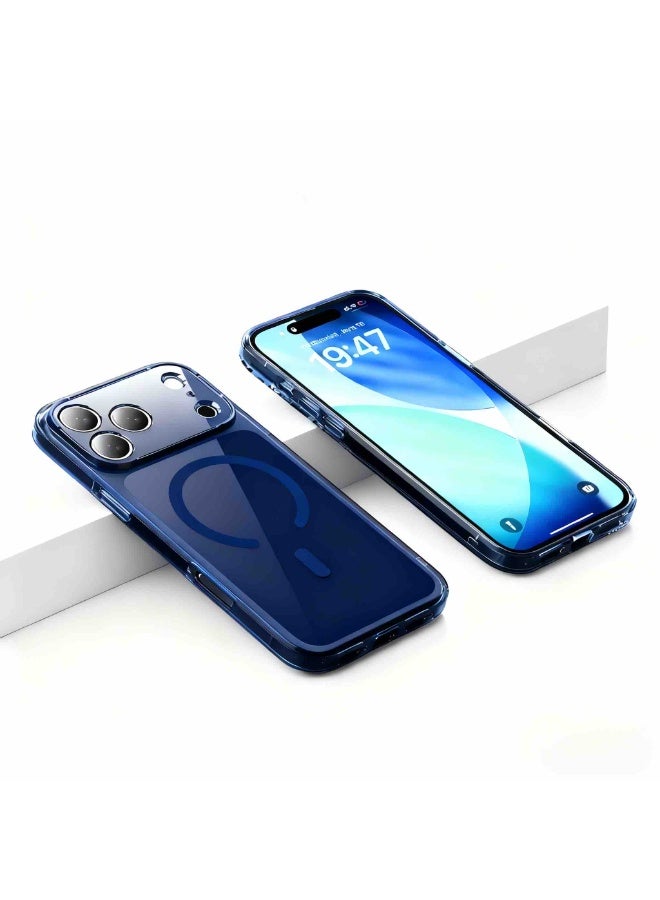 ألترون جراب شفاف مغناطيسي وغير مغناطيسي من ALTRONE Aurora متوافق مع iPhone 17 Pro Max، مضاد للاصفرار، يحمي العدسات، تصميم نحيف مقاوم للصدمات (إصدار 2025) (أزرق ثلجي) - Image 5