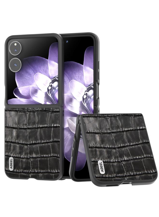 The Bros Case For Xiaomi Mix Flip ABEEL Crocodile Texture Genuine Leather Phone Case