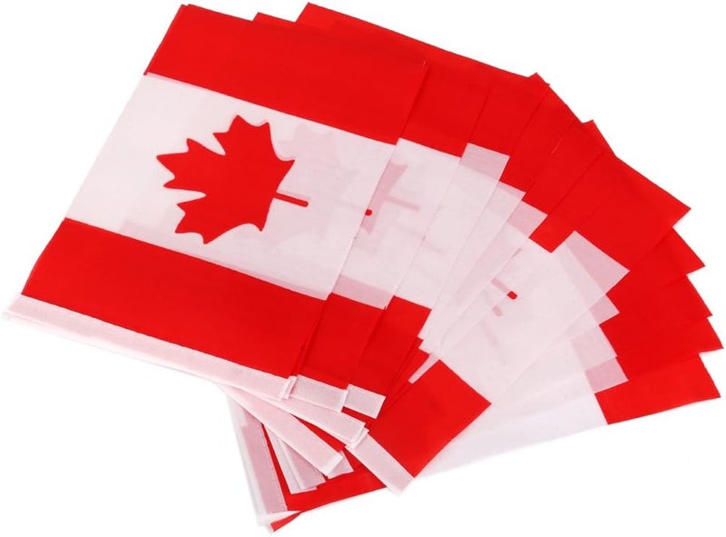 klarako 12pcs/set Canada National Flags on Sticks Double Sided Mini Flag Banner Bulk Outside Decor Festival Accessories Supply - Image 4
