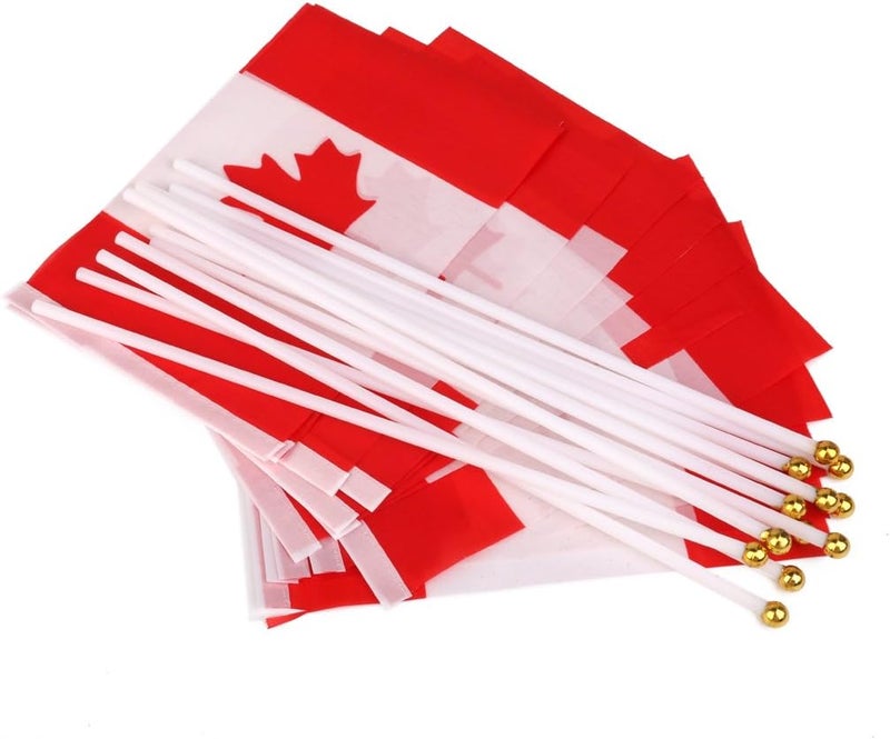 klarako 12pcs/set Canada National Flags on Sticks Double Sided Mini Flag Banner Bulk Outside Decor Festival Accessories Supply - Image 5