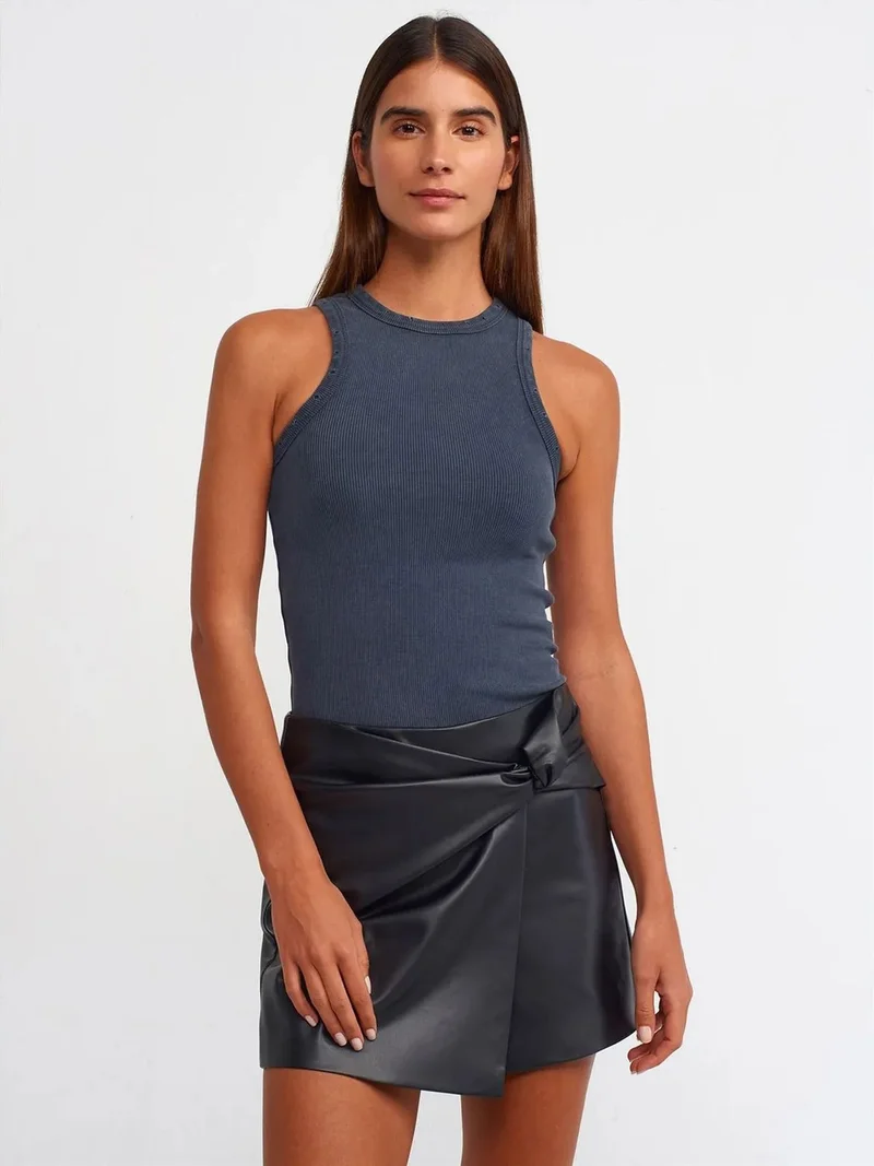 ديلفين Dilvin Sleeveless Ribbed Knit Blouse