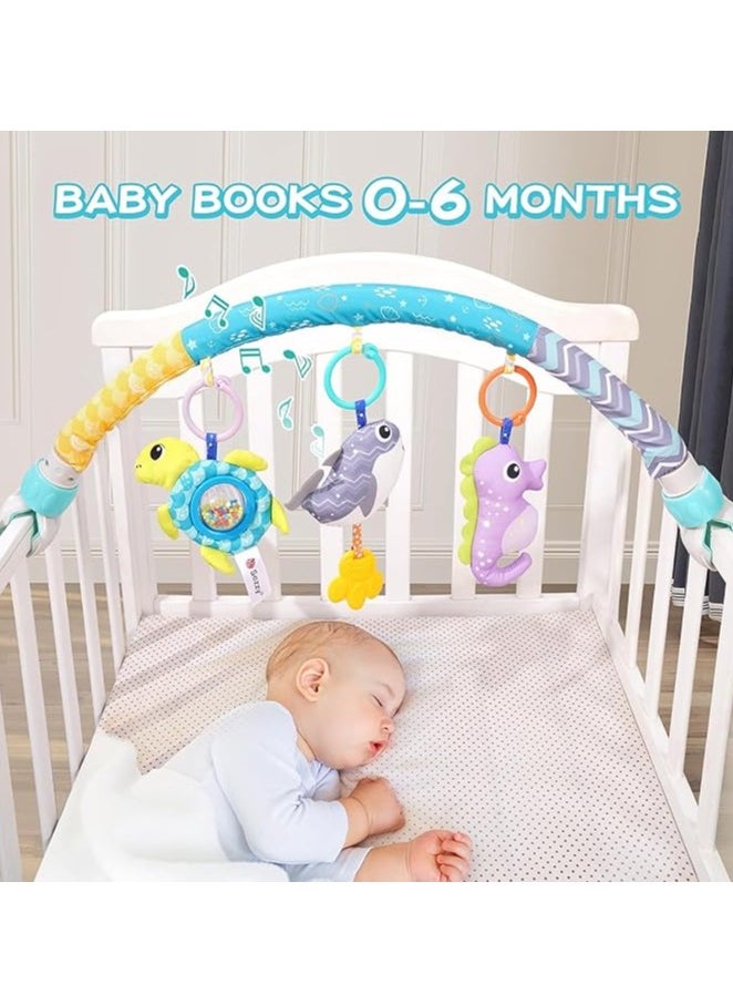 Generic Baby Stroller Arch Toy, Car Seat Toys for Babies 0-12 Months,Activity Musical Arch Toy with Animal Accessories, Sensory Travel Crib Bouncer Bassinet Toys for Toddler Boy Girl  - Image 2