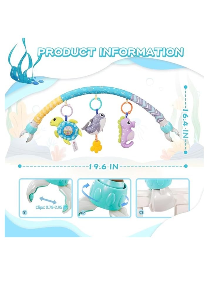 Generic Baby Stroller Arch Toy, Car Seat Toys for Babies 0-12 Months,Activity Musical Arch Toy with Animal Accessories, Sensory Travel Crib Bouncer Bassinet Toys for Toddler Boy Girl  - Image 5