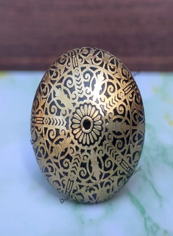 BnoSpace Golden Bronze Mughal Architecture Pattern Brass Door Knobs/Drawer (Set of 4) - Image 3