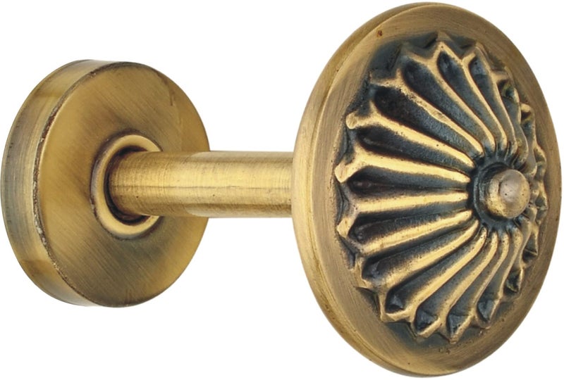 Chitra Window 2 Pcs Curtain Holdback for Curtains Wall Mounted Metal Drapery Hook for Door Window Treatment- Ashoka (Antique Brass) - Image 2