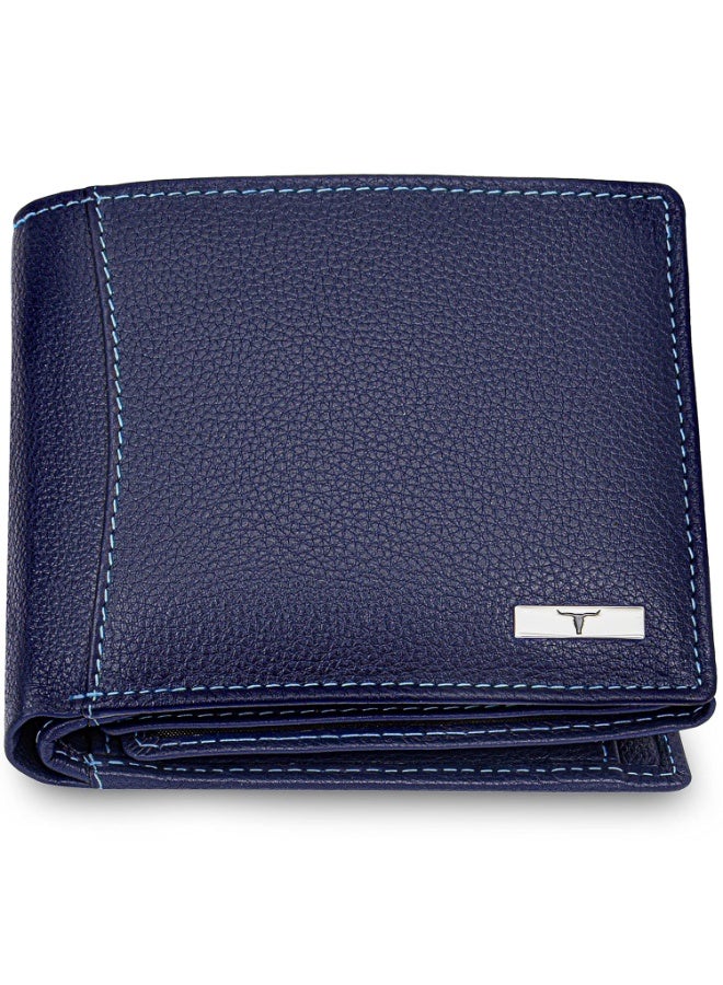 URBANFOREST URBAN FOREST Oliver Blue Leather Wallet for Men, 6 Card Slot - Image 1