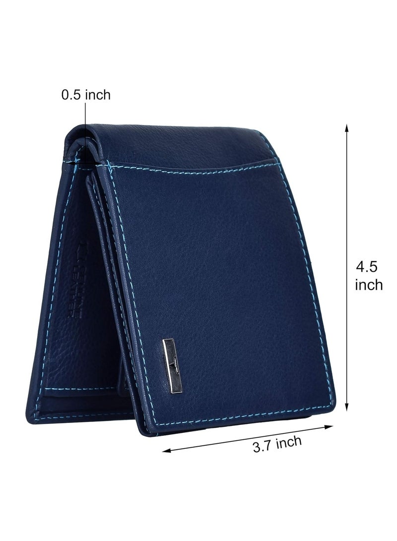 URBANFOREST URBAN FOREST Oliver Blue Leather Wallet for Men, 6 Card Slot - Image 2