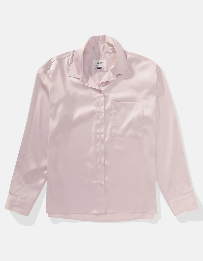 امريكان ايجل قميص ساتان بصف أزرار للإغلاق