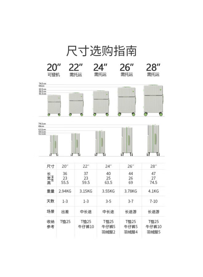 Semir Front-opening Luggage, Large Capacity Suitcase, Uni Trolley Case With Password Lock, Convenient Access, 24 Inches - Image 2