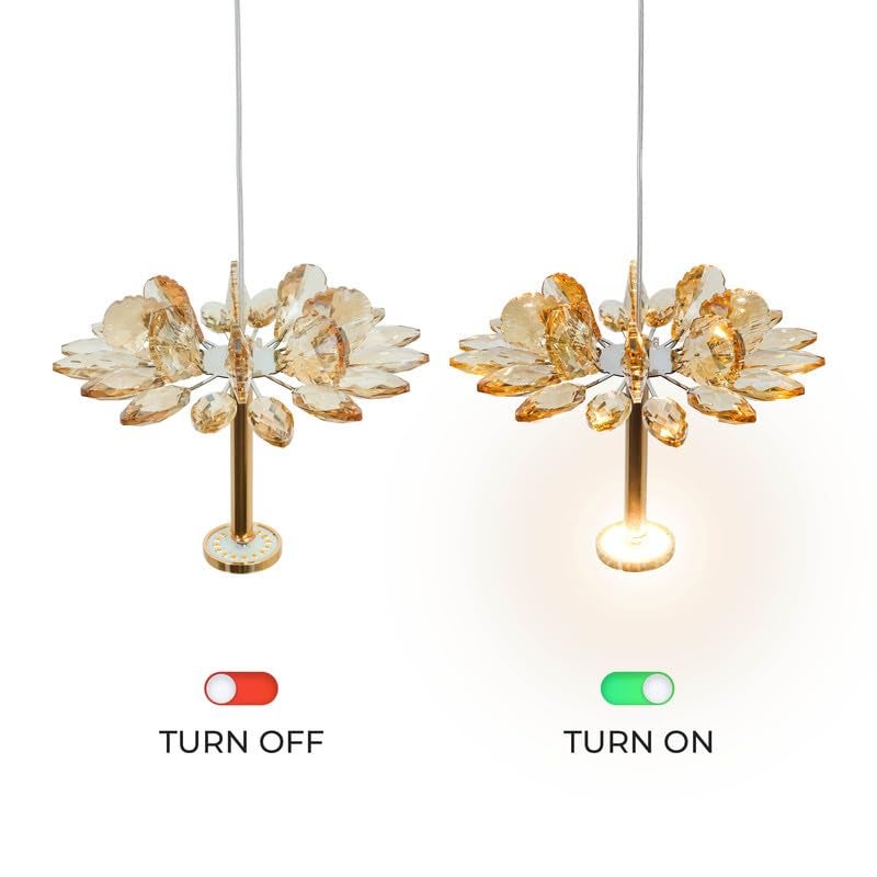 Harold Electricals Modern Sunburst Hanging Pendent Light Fixture for Living Room, Bedroom, Kitchen Island, café & Home Décor - Inbuilt LED (Pack of 2) - Image 4