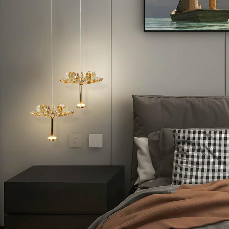 Harold Electricals Modern Sunburst Hanging Pendent Light Fixture for Living Room, Bedroom, Kitchen Island, café & Home Décor - Inbuilt LED (Pack of 2) - Image 1