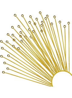 Generic Eye Pins for Jewelry Making | Ship Straight and Unbent (150 Pieces, 3 Inches, 76mm, 22 Gauge) Flat-Head Brass Dressmaker Eyepins | Jewellery Making Kit for Crafting Earrings and Bracelets  - Image 1
