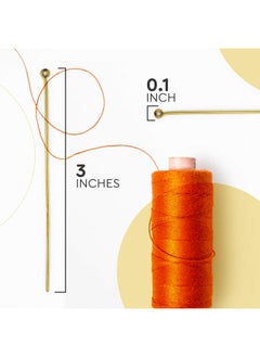 Generic Eye Pins for Jewelry Making | Ship Straight and Unbent (150 Pieces, 3 Inches, 76mm, 22 Gauge) Flat-Head Brass Dressmaker Eyepins | Jewellery Making Kit for Crafting Earrings and Bracelets  - Image 3