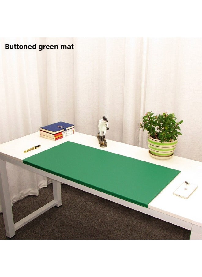 Buckle Hanging Edge Computer Office Writing Desk Pad Folding Edge Elbow Pad Hardened And Thickeneded Lock Line Household Leather Mouse-Color:900x480mm-2.8mm-Pattern:Hanging Edge Green Mat  - Image 1