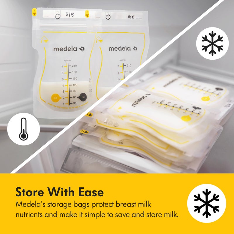 Medela Easy Pour Breastmilk Storage Bags | 50 Count 210ml | Disposable Leakproof Breast Milk Bags with Milk Protection | Recyclable & BPA Free - Image 4