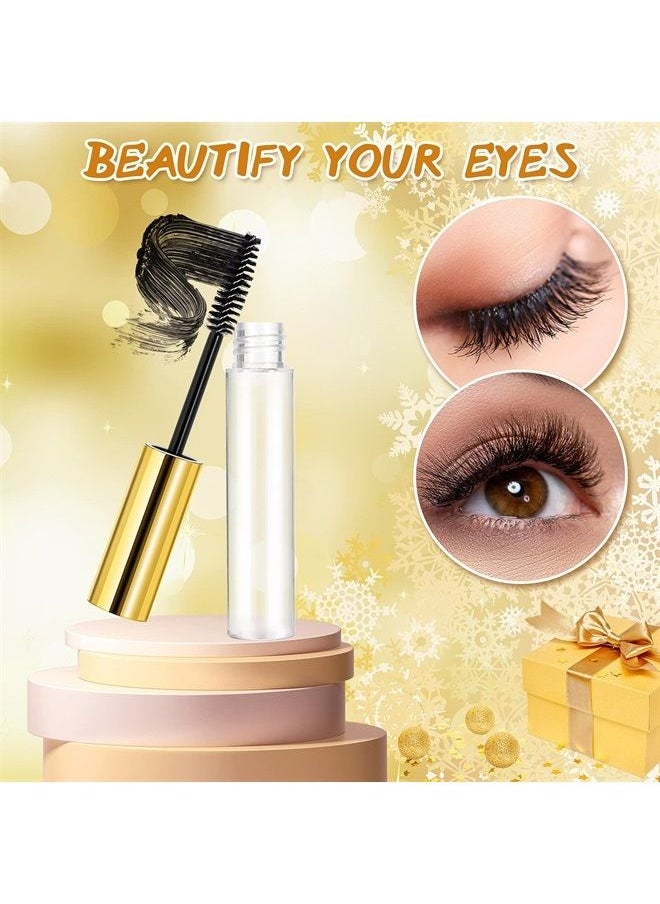 Maitys - 40 Pieces 10 ml Empty Mascara Tubes Eyelash Wand Refillable Clear Bottles Eyelash Cream Container Bottle with 4 Pieces Transparent Funnels Transferring Castor Oil for DIY Cosmetics (Golden) - Image 1