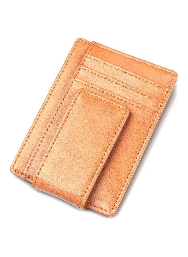 NIBEMINENT RFID Leather Dollar Clip Men Wallet Coffee - Image 2