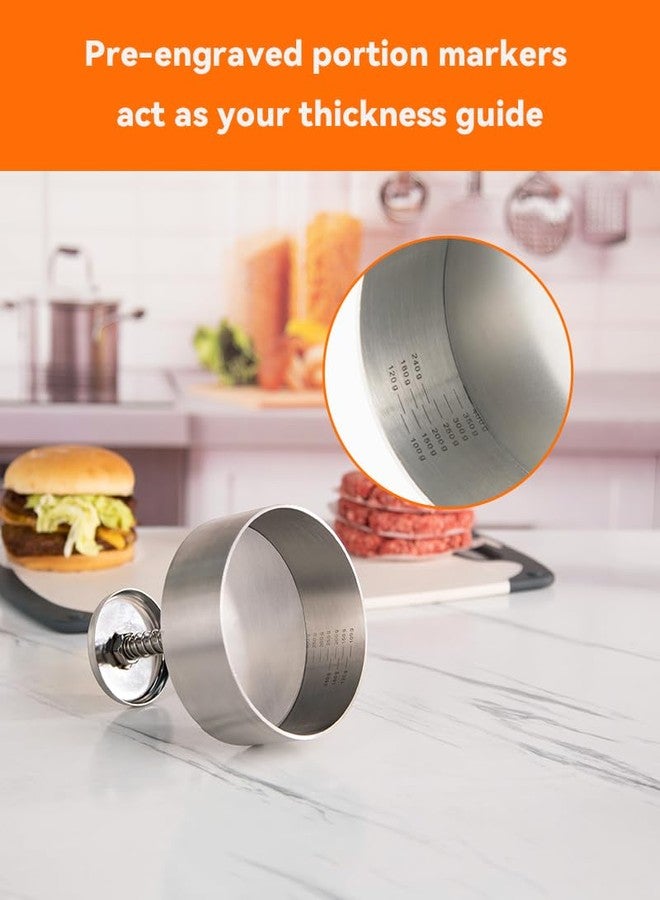 Brigii 304 Stainless Steel Burger Press - 4.5" Hamburger Patty Maker, Heavy Duty Stainless Steel Burger Press for Ground Beef, Burgers (Dishwasher Safe) - Image 3
