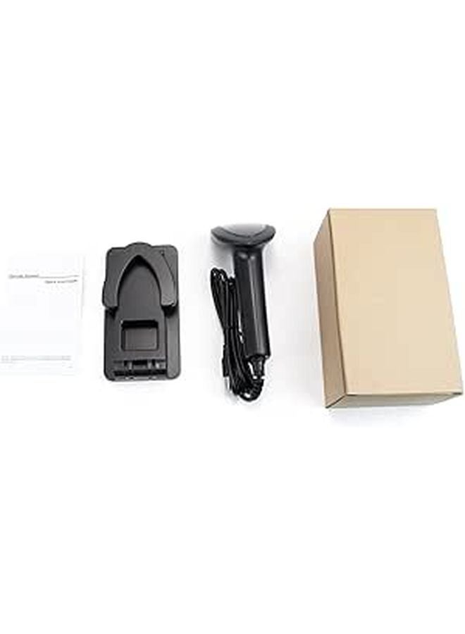 Handheld USB Barcode Scanner with Stand CMOS Image Sensor Black Plug Play for Android MacOS Linux - Image 1
