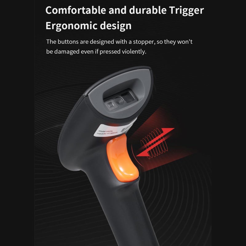 Handheld USB Barcode Scanner with Stand CMOS Image Sensor Black Plug Play for Android MacOS Linux - Image 5