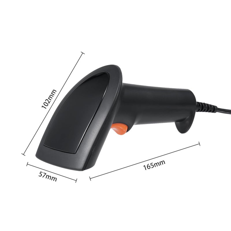 Handheld USB Barcode Scanner with Stand CMOS Image Sensor Black Plug Play for Android MacOS Linux - Image 4