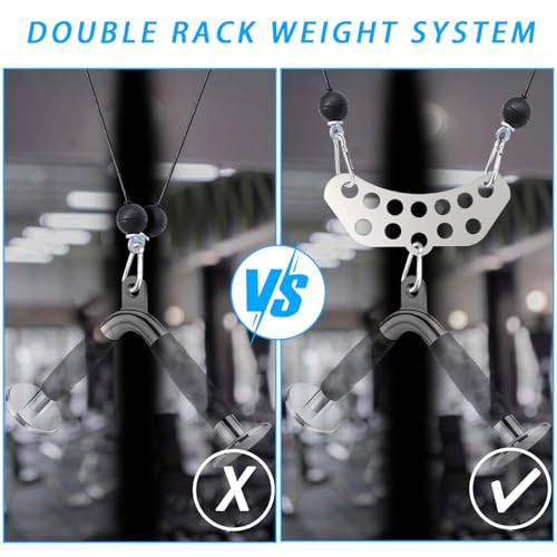 Lights Mountain Double to Single Adaptor Plate for Cable Pulley Machines, Durable Solid Stainless Steel with 3 Carabiners, Suitable for Dual Cable Machines LAT Pulldown, Shoulder & Biceps Exercises - Image 2