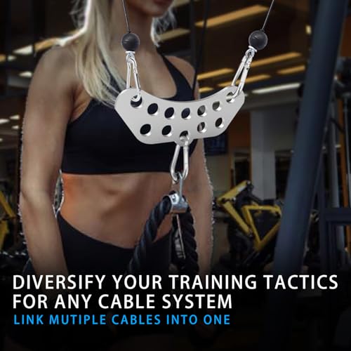 Lights Mountain Double to Single Adaptor Plate for Cable Pulley Machines, Durable Solid Stainless Steel with 3 Carabiners, Suitable for Dual Cable Machines LAT Pulldown, Shoulder & Biceps Exercises - Image 4