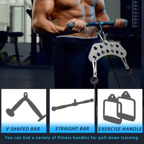 Lights Mountain Double to Single Adaptor Plate for Cable Pulley Machines, Durable Solid Stainless Steel with 3 Carabiners, Suitable for Dual Cable Machines LAT Pulldown, Shoulder & Biceps Exercises - Image 3