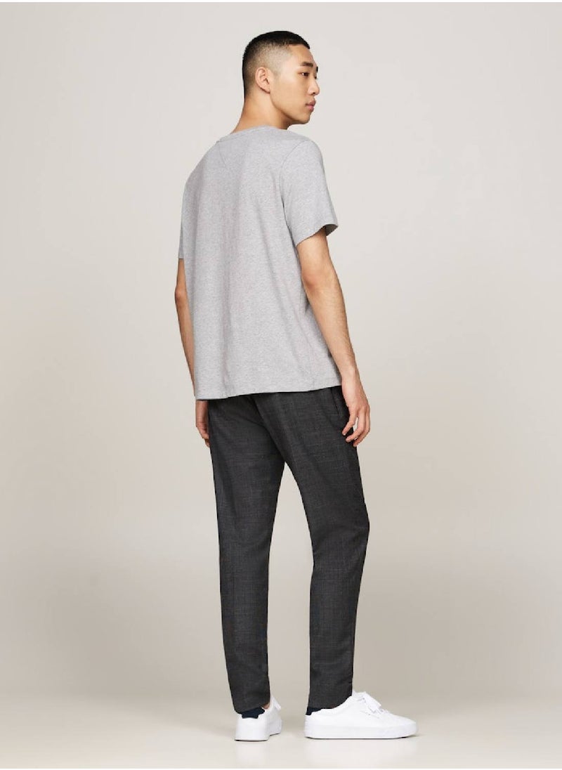 TOMMY HILFIGER Men's Crew Neck Heathered T-Shirt - Cotton, Grey  - Image 2