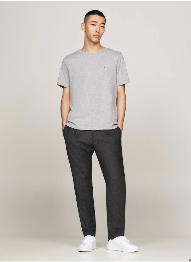 TOMMY HILFIGER Men's Crew Neck Heathered T-Shirt - Cotton, Grey  - Image 4