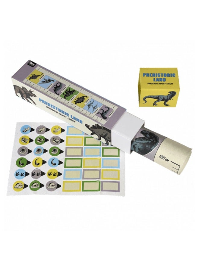 Rex London Prehistoric Land Height Chart – Dinosaur-Themed Growth Chart for Kids – Track Your Child’s Growth with Fun Dinosaur Designs - Image 1