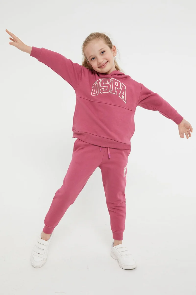 يو اس بولو اسن BASE. Polo Assn. Base. Polo Assn Licensed Classic Dried Rose Girl Tracksuit Set
