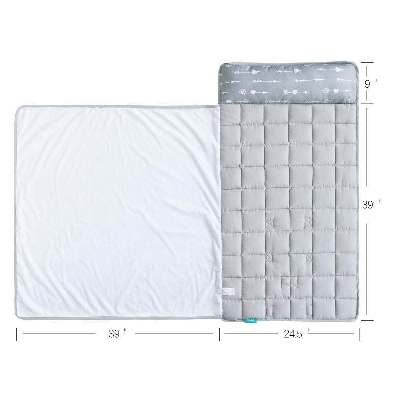 Biloban Nap Mat with Blanket for Regalo My Cot/Joovy Travel Cot, Super Soft & Skin Friendly, Perfect Kids Sleeping Mats/Sleeping Bag for Preschool Daycare Boys and Girls, Grey - Image 5