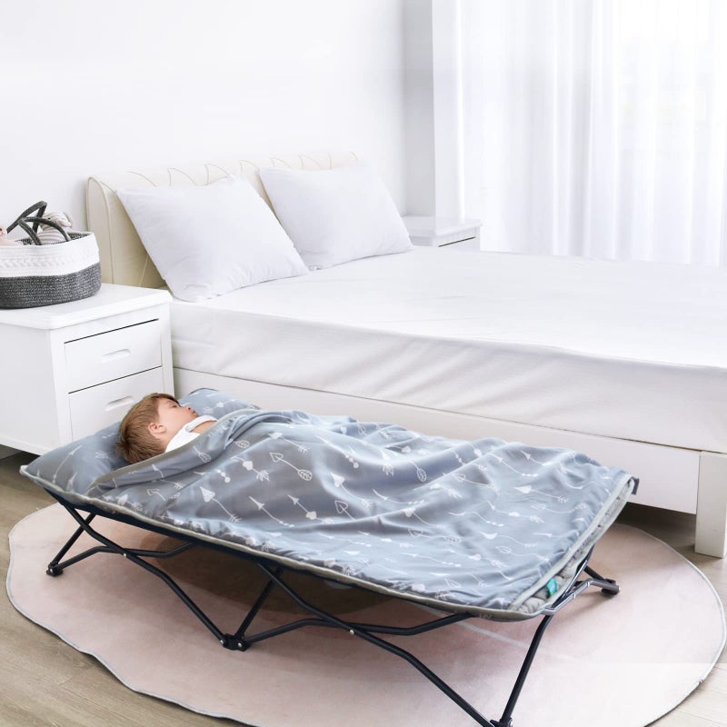 Biloban Nap Mat with Blanket for Regalo My Cot/Joovy Travel Cot, Super Soft & Skin Friendly, Perfect Kids Sleeping Mats/Sleeping Bag for Preschool Daycare Boys and Girls, Grey - Image 3