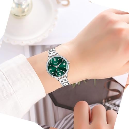 LOUIS DEVIN Stainless Steel Chain Analog Wrist Watch for Women (Green Dial) | LD-L178-GRN-CH - Image 5