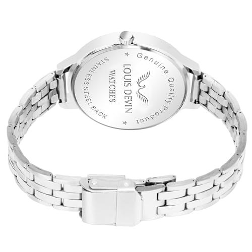 LOUIS DEVIN Stainless Steel Chain Analog Wrist Watch for Women (Green Dial) | LD-L178-GRN-CH - Image 4