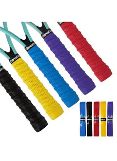 Senston Tennis Racket Grip Anti Slip Perforated Super Absorbent Badminton Racquet Overgrip Tape, Multicolour 5 Pack  - Image 1
