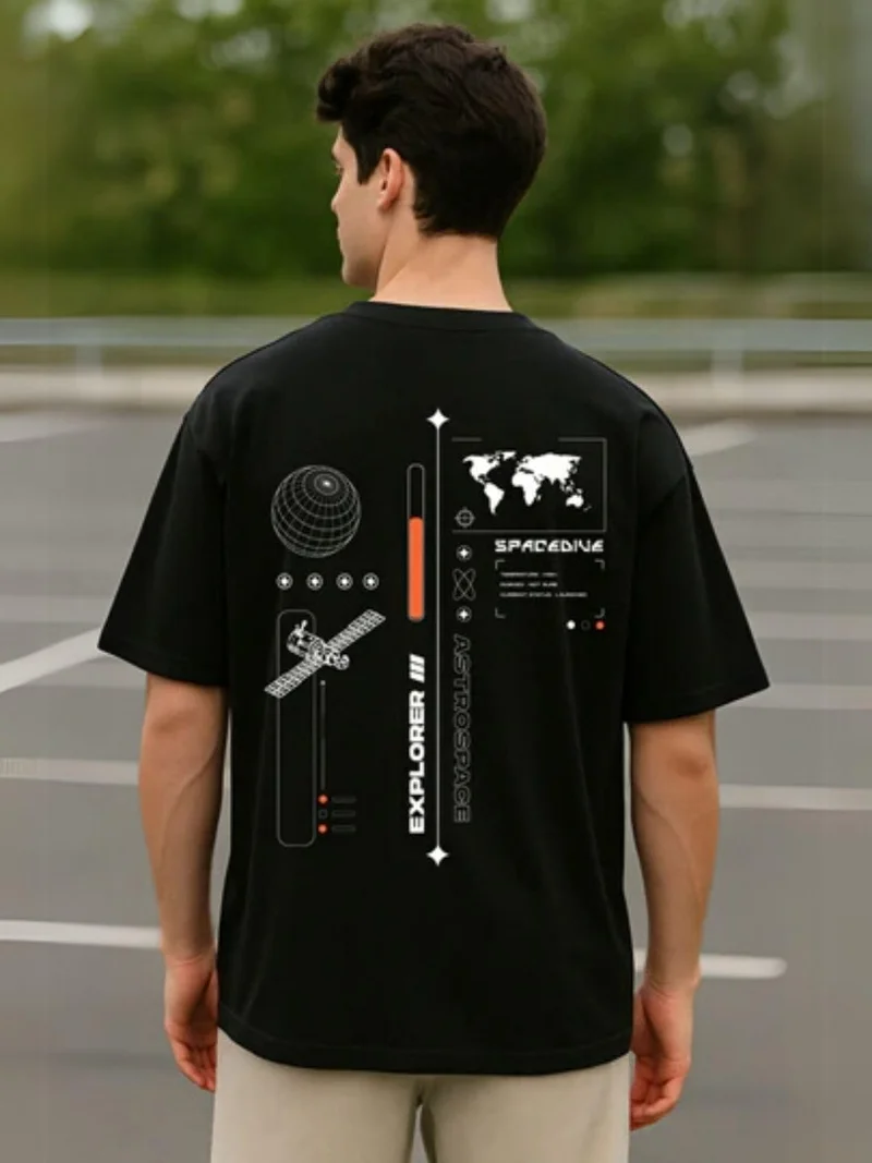 NOBERO  Black Oversized T-Shirt for Men  | Best Price UAE