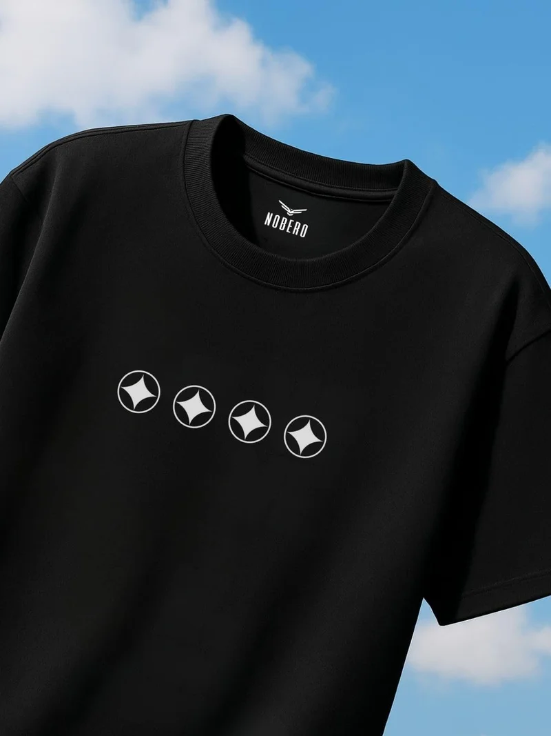 NOBERO Black Oversized T-Shirt for Men